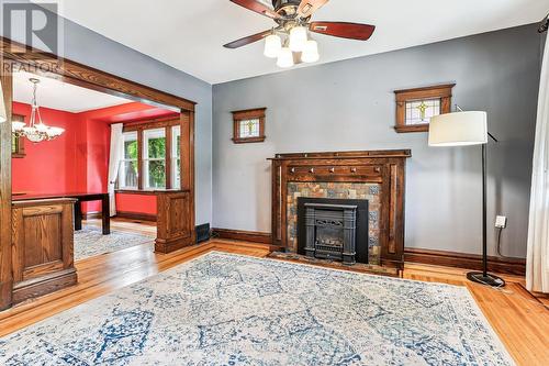 217 Rothsay Avenue, Hamilton, ON - Indoor Photo Showing Living Room With Fireplace