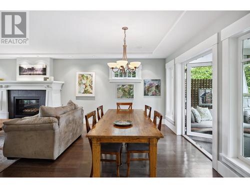 642 E 5Th Street, North Vancouver, BC - Indoor Photo Showing Dining Room With Fireplace