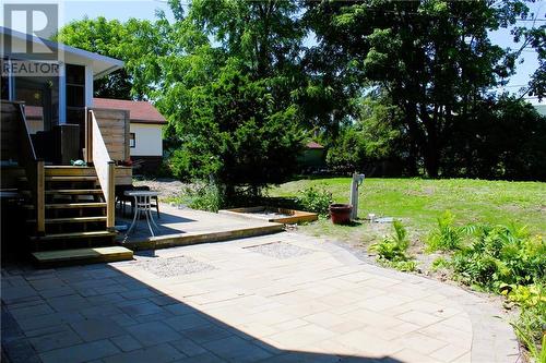 Backyard w/stone patio & new septic system - 95 Algonquin Avenue, Long Sault, ON - Outdoor