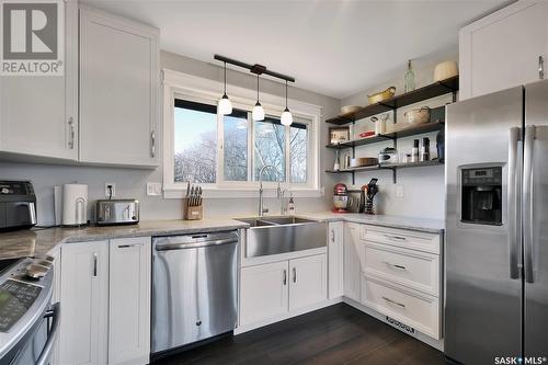 9 Gregory Avenue, White City, SK - Indoor Photo Showing Kitchen With Double Sink