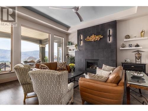 2241 Hihannah Drive, West Kelowna, BC - Indoor Photo Showing Living Room With Fireplace