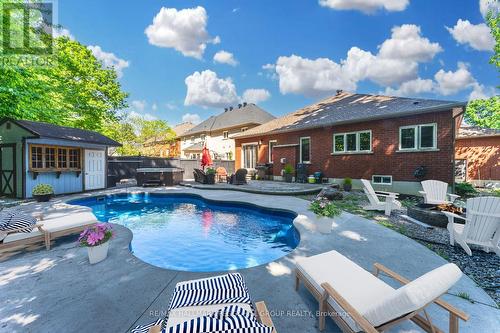 34 Camelot Square, Barrie (Innis-Shore), ON - Outdoor With In Ground Pool With Deck Patio Veranda