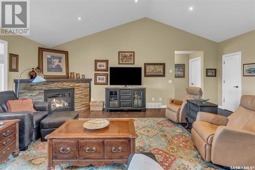 228 Woodland Avenue, Buena Vista, SK - Indoor Photo Showing Living Room With Fireplace