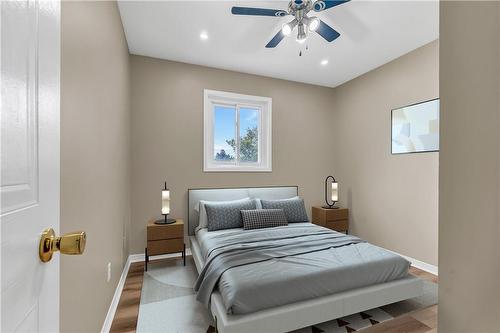 3rd Bedroom Virtually Stagged - 5763 Hemlock Street, Niagara Falls, ON - Indoor Photo Showing Bedroom