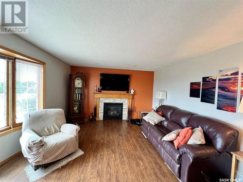 Keck Acreage, Gravelbourg, SK - Indoor Photo Showing Living Room With Fireplace