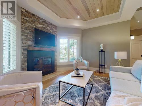 2222 Bennington Gate, Oakville (Eastlake), ON - Indoor Photo Showing Living Room With Fireplace