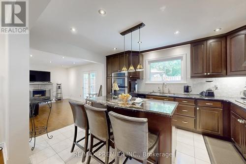 158 Walton Drive, Aurora (Aurora Village), ON - Indoor Photo Showing Kitchen With Fireplace