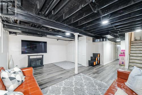9 Santa Barbara Lane, Hamilton, ON - Indoor Photo Showing Basement With Fireplace