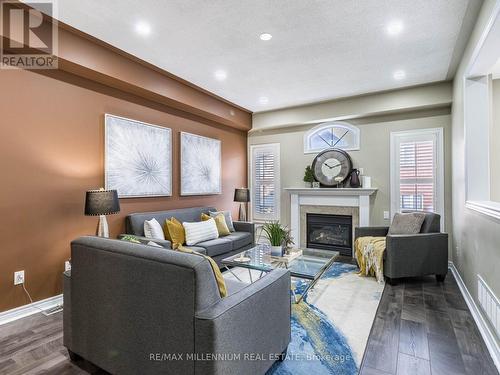 172 Pefferlaw Circle, Brampton, ON - Indoor Photo Showing Living Room With Fireplace