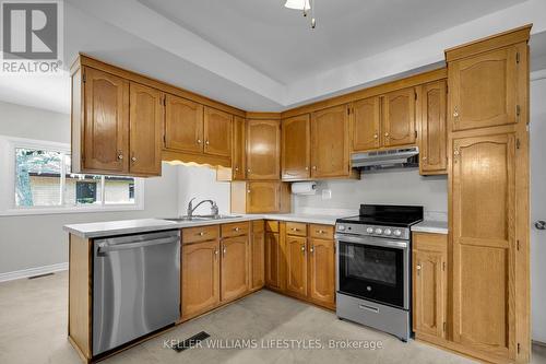 Kitchen with 3 new appliances & range hood - 39 Oneida Road, London, ON - Indoor Photo Showing Kitchen With Double Sink