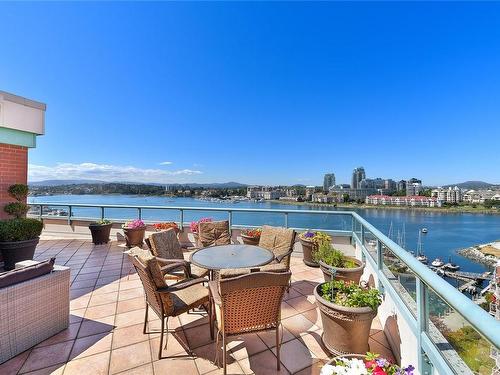 1101-630 Montreal St, Victoria, BC - Outdoor With Body Of Water With Deck Patio Veranda With View