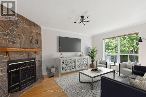 3251 Bloomfield Drive, Mississauga (Lisgar), ON - Indoor Photo Showing Living Room With Fireplace