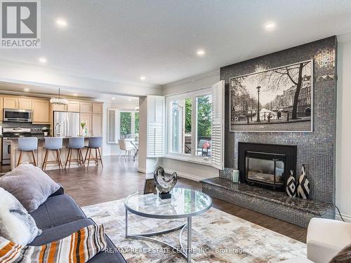 1499 Stoneybrook Trail, Oakville, ON - Indoor Photo Showing Living Room With Fireplace