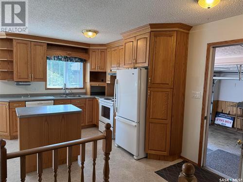 42 Shannon Street, Lanigan, SK - Indoor Photo Showing Kitchen With Double Sink