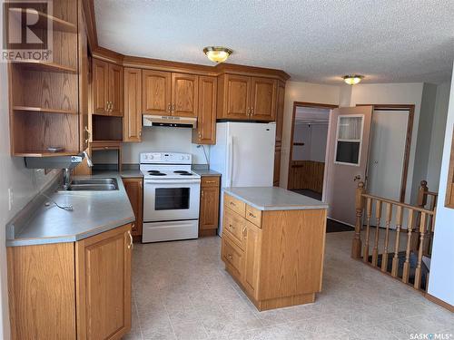 42 Shannon Street, Lanigan, SK - Indoor Photo Showing Kitchen With Double Sink