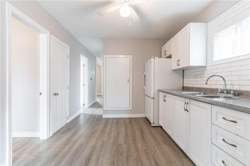 Large eat-in kitchen! - 135 Mcanulty Boulevard, Hamilton, ON - Indoor Photo Showing Kitchen With Double Sink