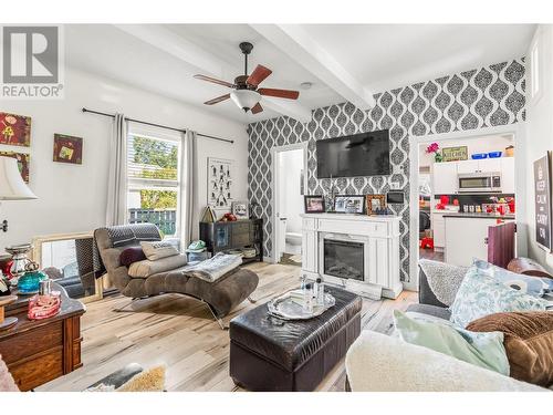 3408 33Rd Avenue, Vernon, BC - Indoor Photo Showing Living Room With Fireplace