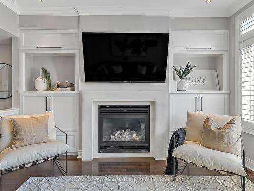 9 Furrow Lane, Toronto, ON - Indoor Photo Showing Living Room With Fireplace