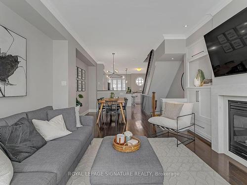 9 Furrow Lane, Toronto, ON - Indoor Photo Showing Living Room With Fireplace