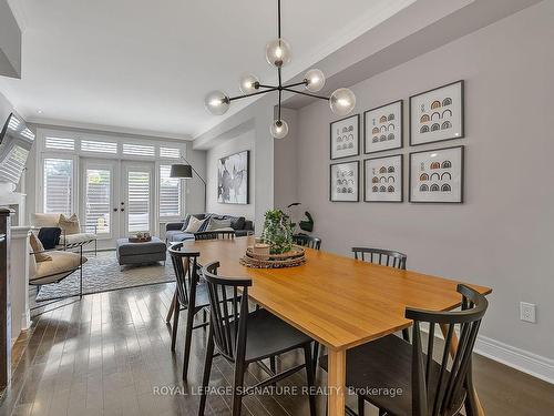 9 Furrow Lane, Toronto, ON - Indoor Photo Showing Dining Room With Fireplace