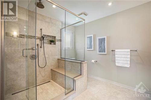 Stunning renovated ensuite with large glass walk in shower - 5 Springwood Circle, Ottawa, ON - Indoor Photo Showing Bathroom