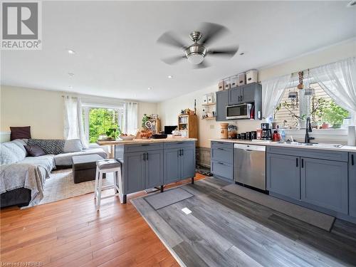 55 Marie Street, South River, ON - Indoor Photo Showing Kitchen With Double Sink