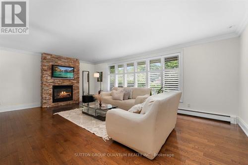 159 Princess Anne Crescent, Toronto, ON - Indoor Photo Showing Living Room With Fireplace