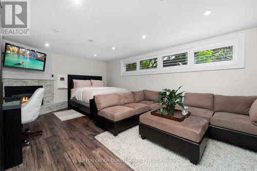 159 Princess Anne Crescent, Toronto, ON - Indoor Photo Showing Living Room With Fireplace