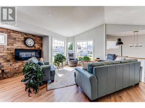 5800 Canary Drive, Vernon, BC - Indoor Photo Showing Living Room With Fireplace