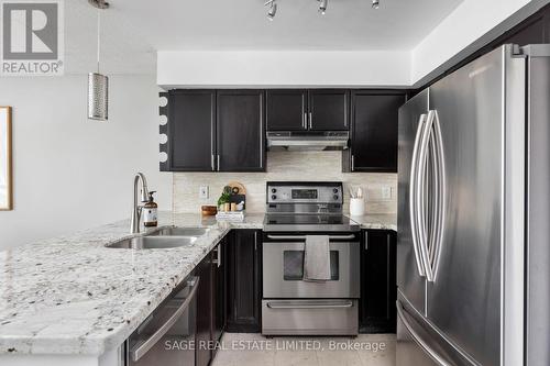 703 - 250 Manitoba Street, Toronto, ON - Indoor Photo Showing Kitchen With Double Sink With Upgraded Kitchen