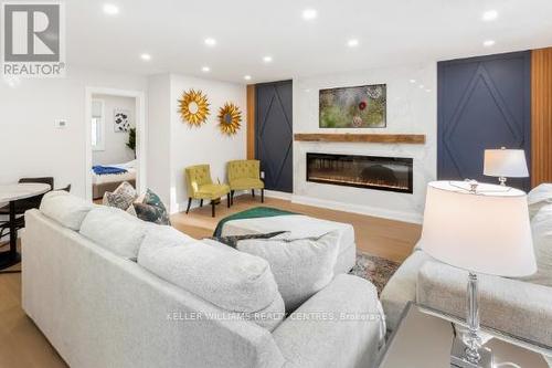 963 Sanford Drive, Burlington (Lasalle), ON - Indoor Photo Showing Living Room With Fireplace