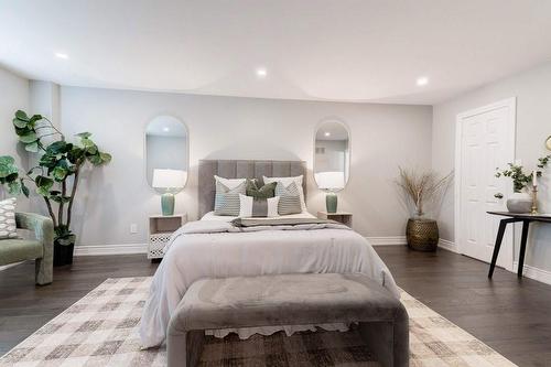 Oversized Primary Bedroom w/wide plank wood floors 2023 - 2182 Maplewood Drive, Burlington, ON - Indoor Photo Showing Bedroom