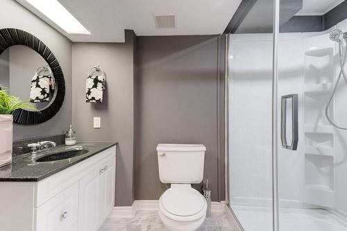 Lovely LL updated 3 pc Bathroom w/w-i Shower  2023 - 2182 Maplewood Drive, Burlington, ON - Indoor Photo Showing Bathroom