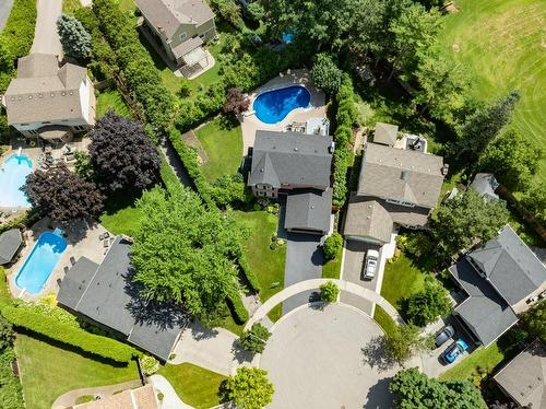 Incredible dead end Court location on lot that widens to 128'. - 2182 Maplewood Drive, Burlington, ON - Outdoor With In Ground Pool With View