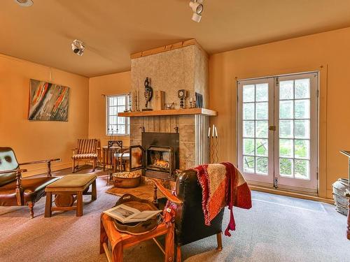 Family room - 136Z Ch. De La Gare, Piedmont, QC - Indoor Photo Showing Living Room With Fireplace