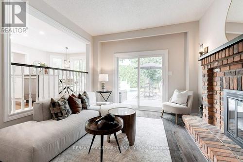 2182 Maplewood Drive, Burlington, ON - Indoor Photo Showing Living Room With Fireplace