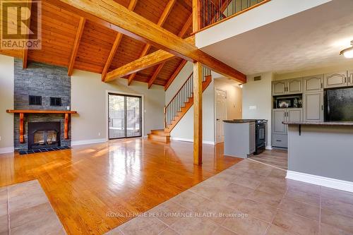 16855 County Rd 18 Road, South Stormont, ON - Indoor Photo Showing Kitchen With Fireplace