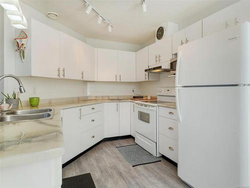 203-3133 Tillicum Rd, Saanich, BC - Indoor Photo Showing Kitchen With Double Sink