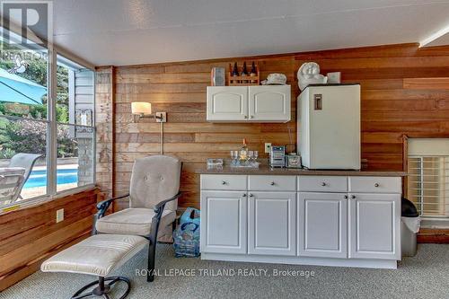 Sunroom with Bar Fridge and Counter Included - 33 Hillhead Road, London, ON - Indoor