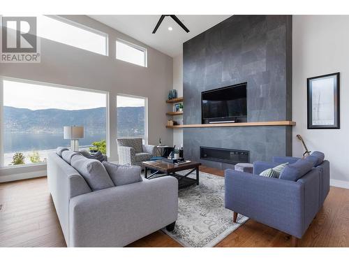 1740 Granite Road, Lake Country, BC - Indoor Photo Showing Living Room With Fireplace