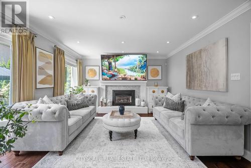 46 Gollop Crescent, Halton Hills (Georgetown), ON - Indoor Photo Showing Living Room With Fireplace