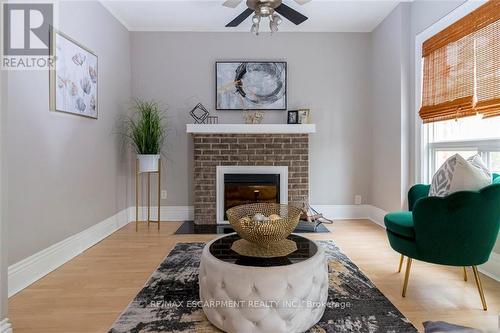 189 Stinson Street, Hamilton, ON - Indoor Photo Showing Living Room With Fireplace