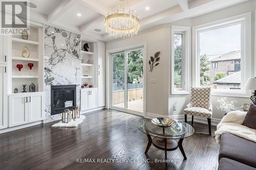 603 Royal York Road, Toronto W07, ON - Indoor Photo Showing Living Room With Fireplace