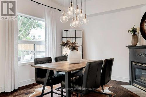 37 Pentland Road, Hamilton, ON - Indoor Photo Showing Dining Room With Fireplace