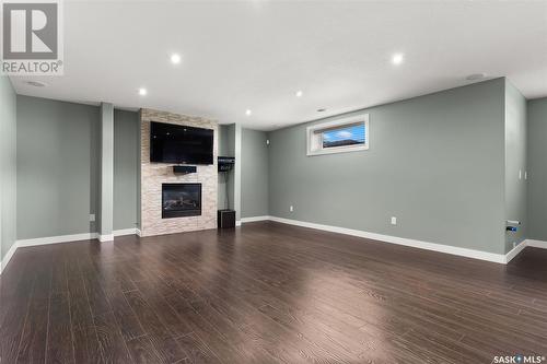 4213 Green Rose Crescent E, Regina, SK - Indoor With Fireplace