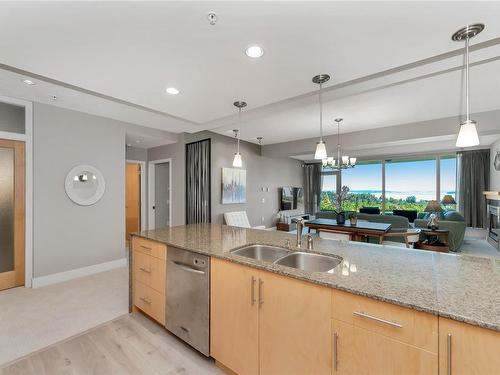 102-738 Sayward Hill Terr, Saanich, BC - Indoor Photo Showing Kitchen With Double Sink