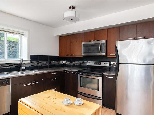 101-356 Gorge Rd East, Victoria, BC - Indoor Photo Showing Kitchen With Double Sink