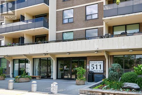 1712 - 511 The West Mall, Toronto W08, ON - Outdoor With Balcony With Facade