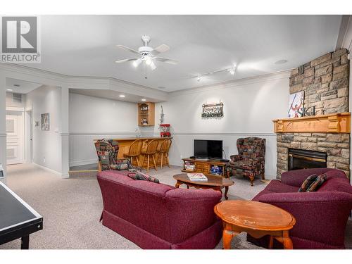 490 Monashee Road, Vernon, BC - Indoor Photo Showing Living Room With Fireplace