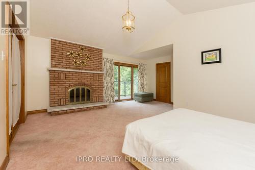 9132 Ninth Line, Halton Hills, ON - Indoor Photo Showing Bedroom With Fireplace